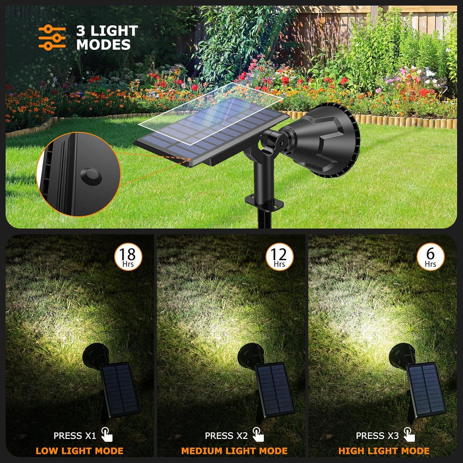 Luces Solares XTGTP 21 LEDs IP67 3 Modos Jardín 2 Paquete