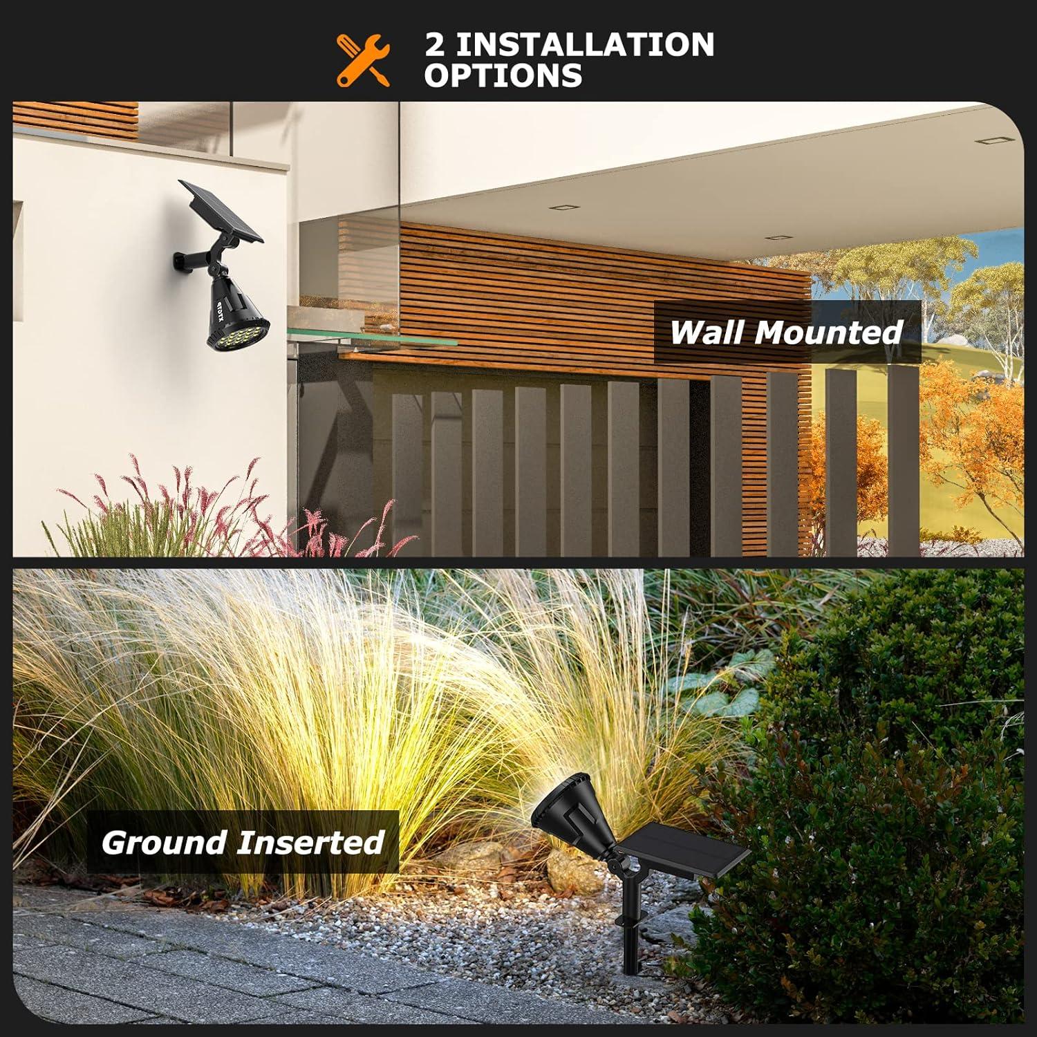 Luces Solares XTGTP 21 LEDs IP67 3 Modos Jardín 2 Paquete