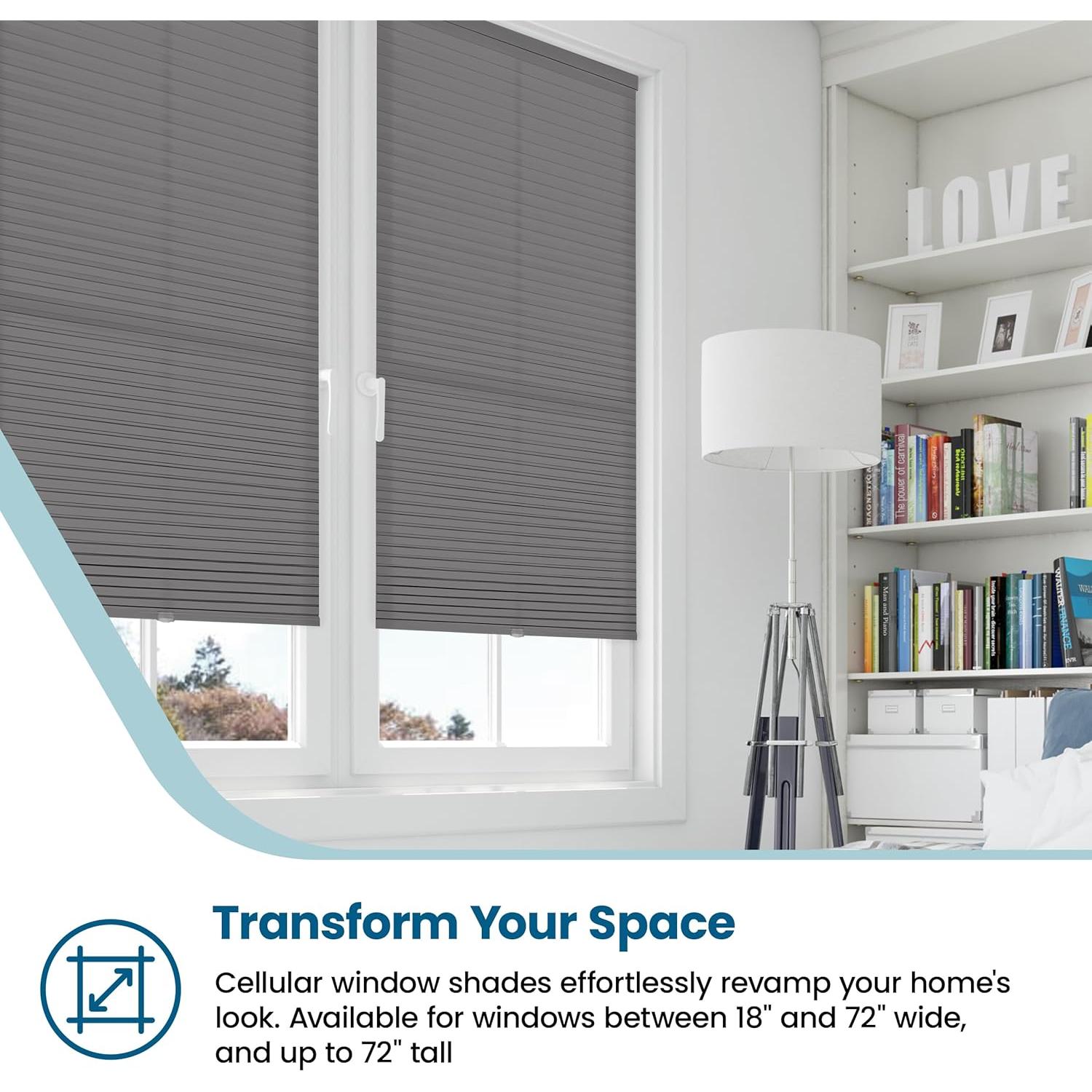 Sombra Celular Filtrante de Luz BlindsAvenue 45.72x121.92cm Antracita