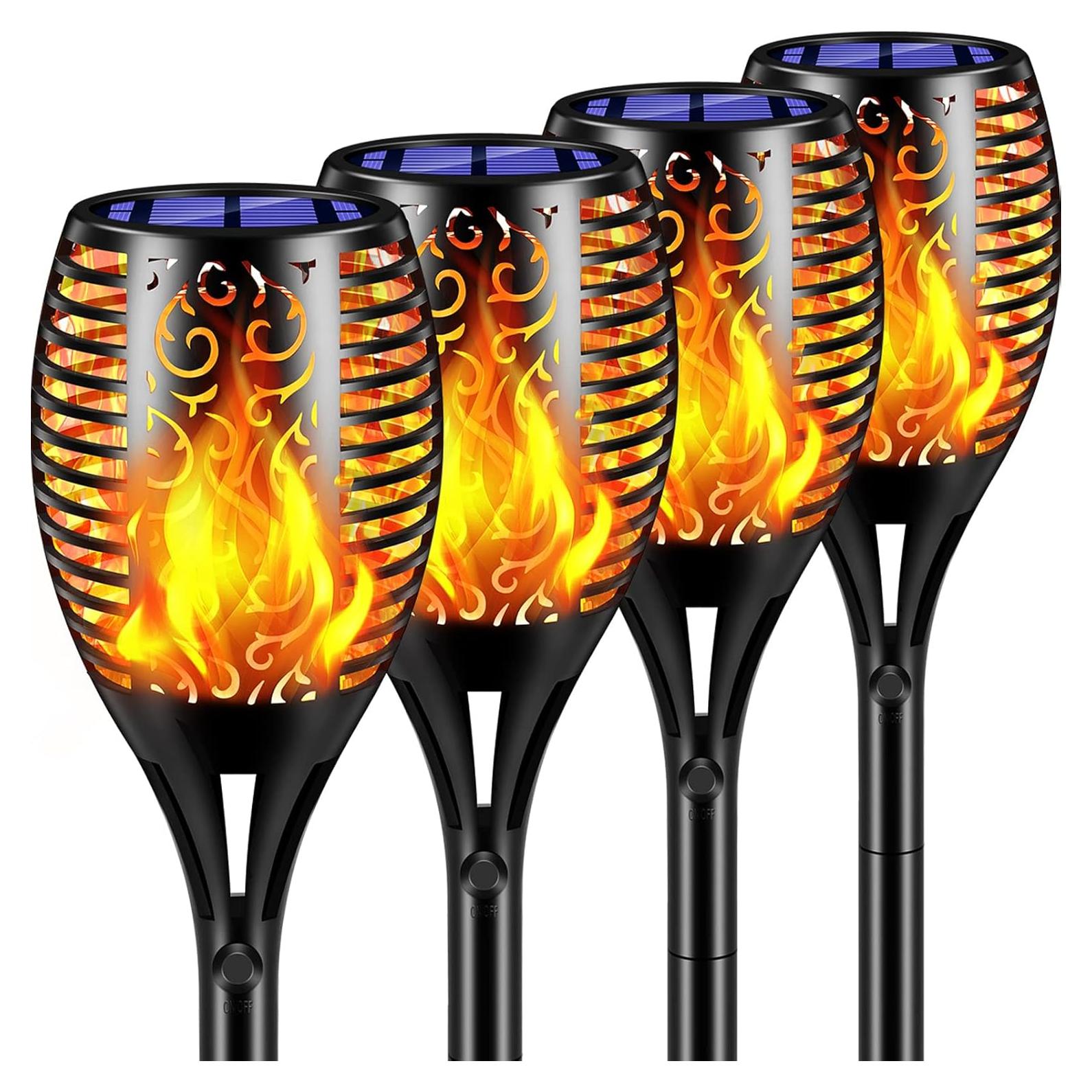 Luces Solares TomCare 99 LED Antorchas Impermeables 4 Pack