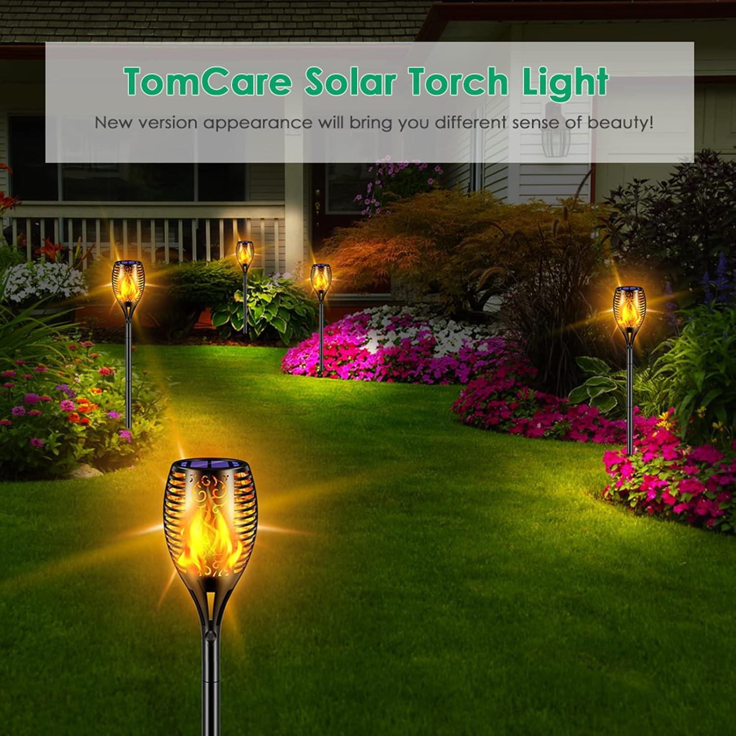 Luces Solares TomCare 99 LED Antorchas Impermeables 4 Pack