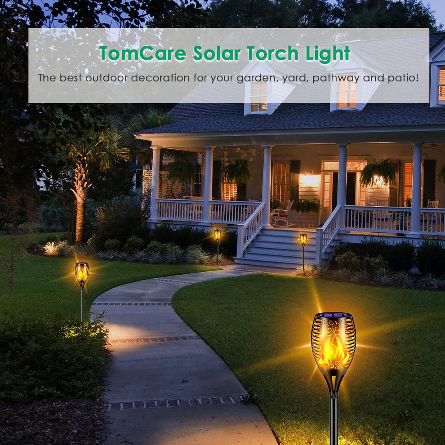 Luces Solares TomCare 99 LED Antorchas Impermeables 4 Pack
