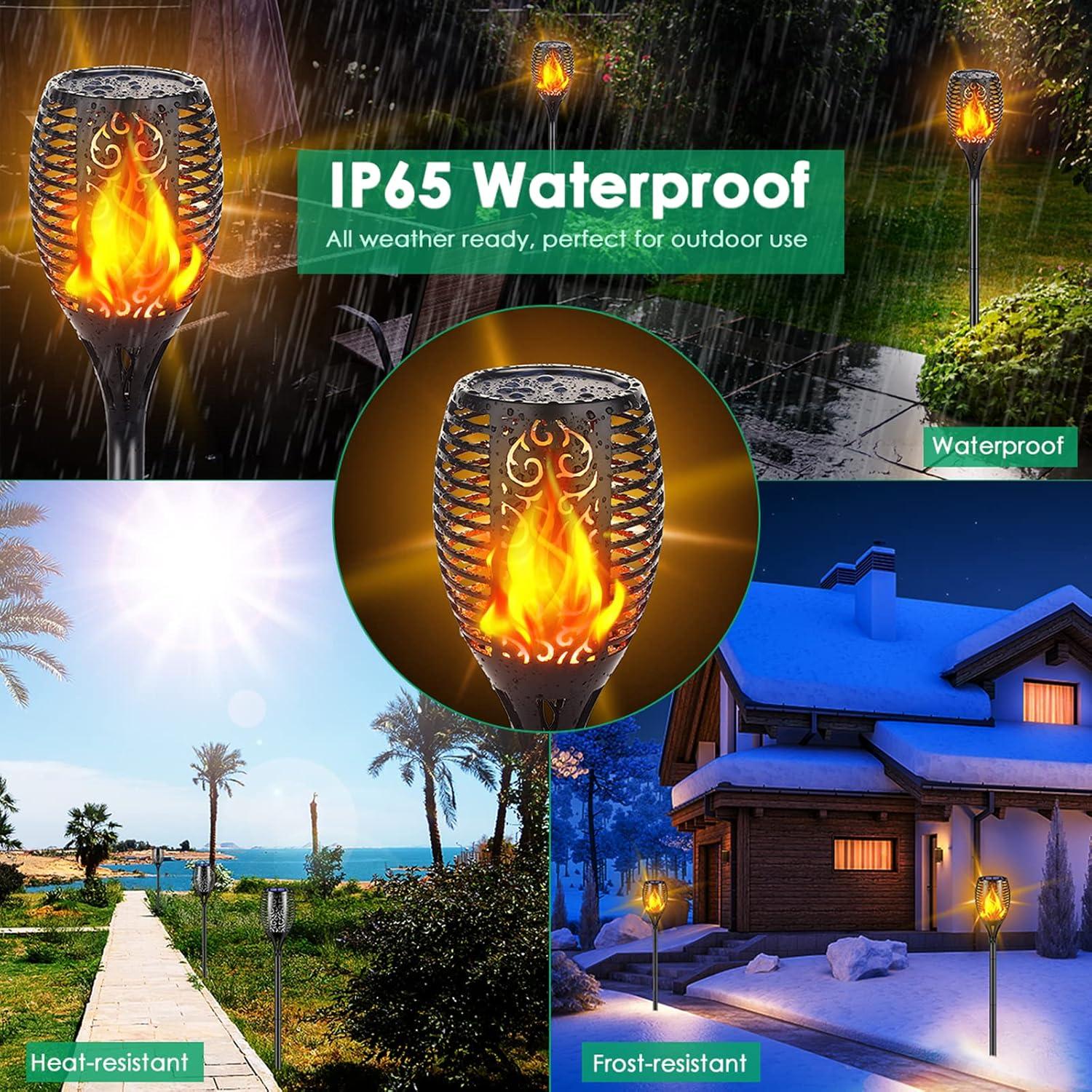 Luces Solares TomCare 99 LED Antorchas Impermeables 4 Pack