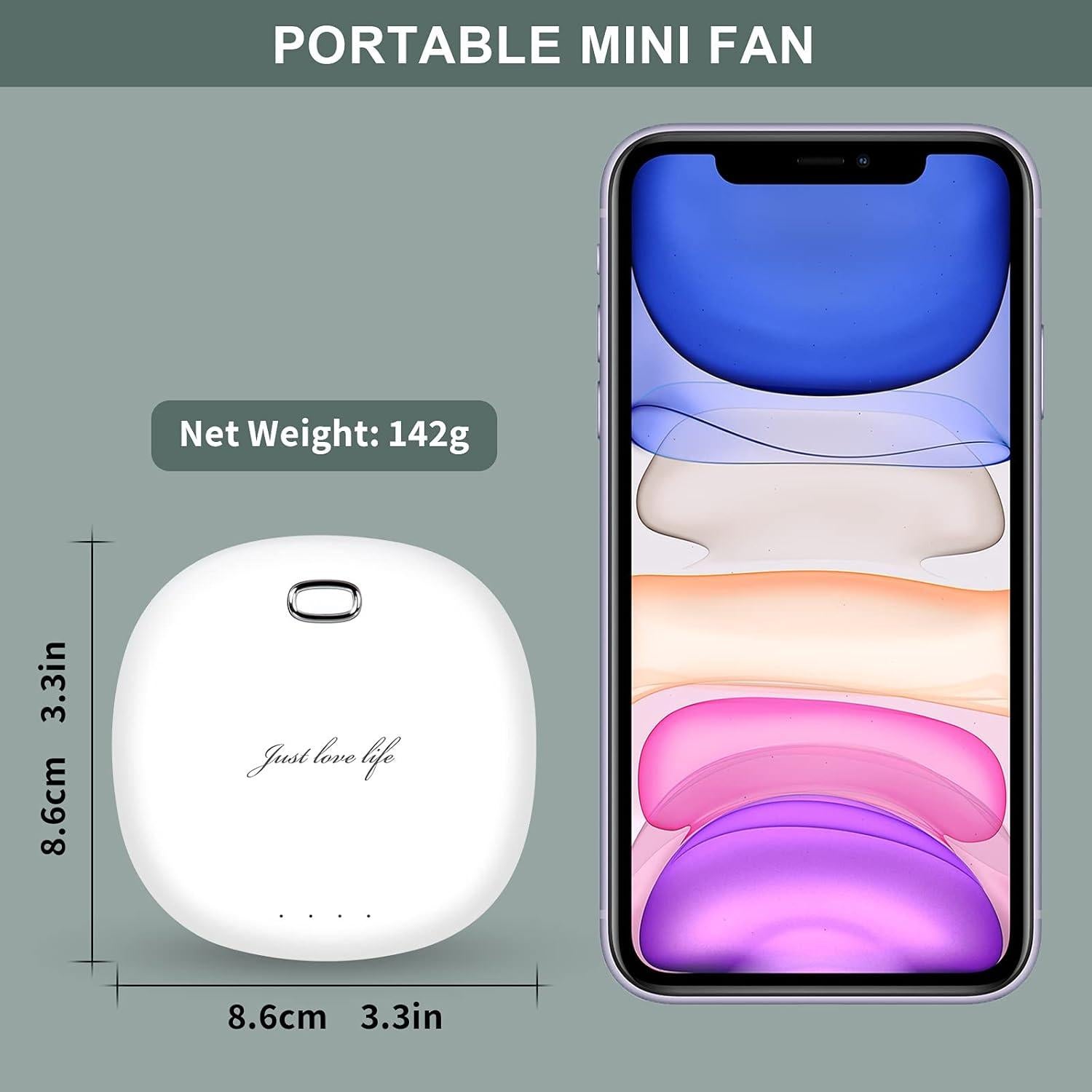 Ventilador de Mano BINWO Mini Recargable USB 3 Velocidades