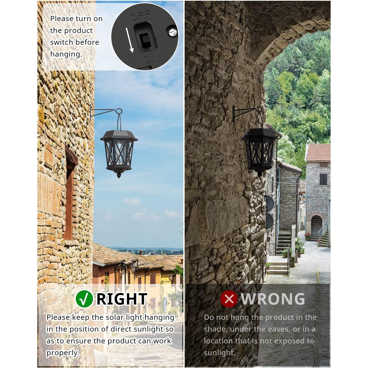 Linternas Solares TEKLAPS para Exterior - 2 Luces LED Negras