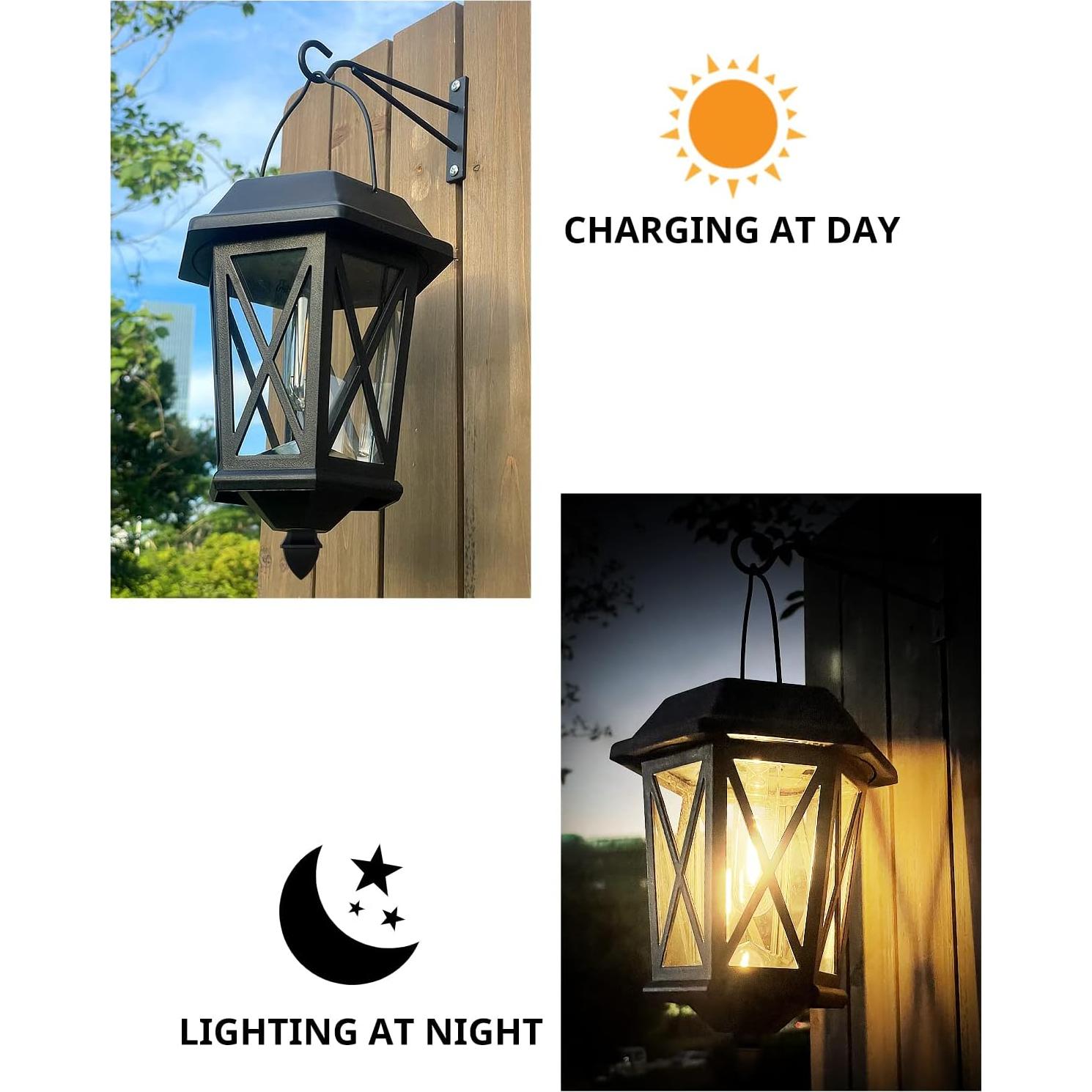 Linternas Solares TEKLAPS para Exterior - 2 Luces LED Negras