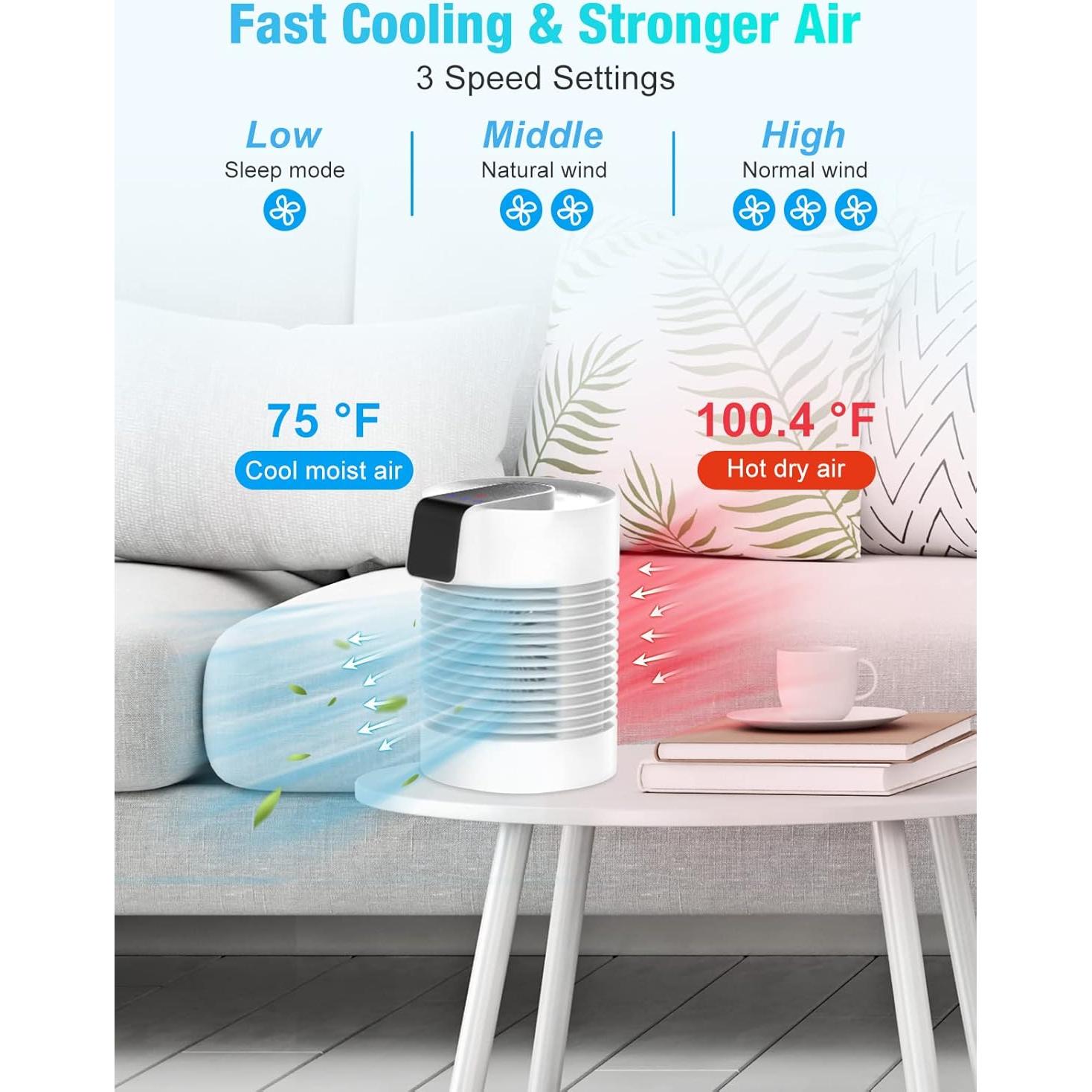 Aire Acondicionado Portátil Oushome 4 en 1 con Humidificador