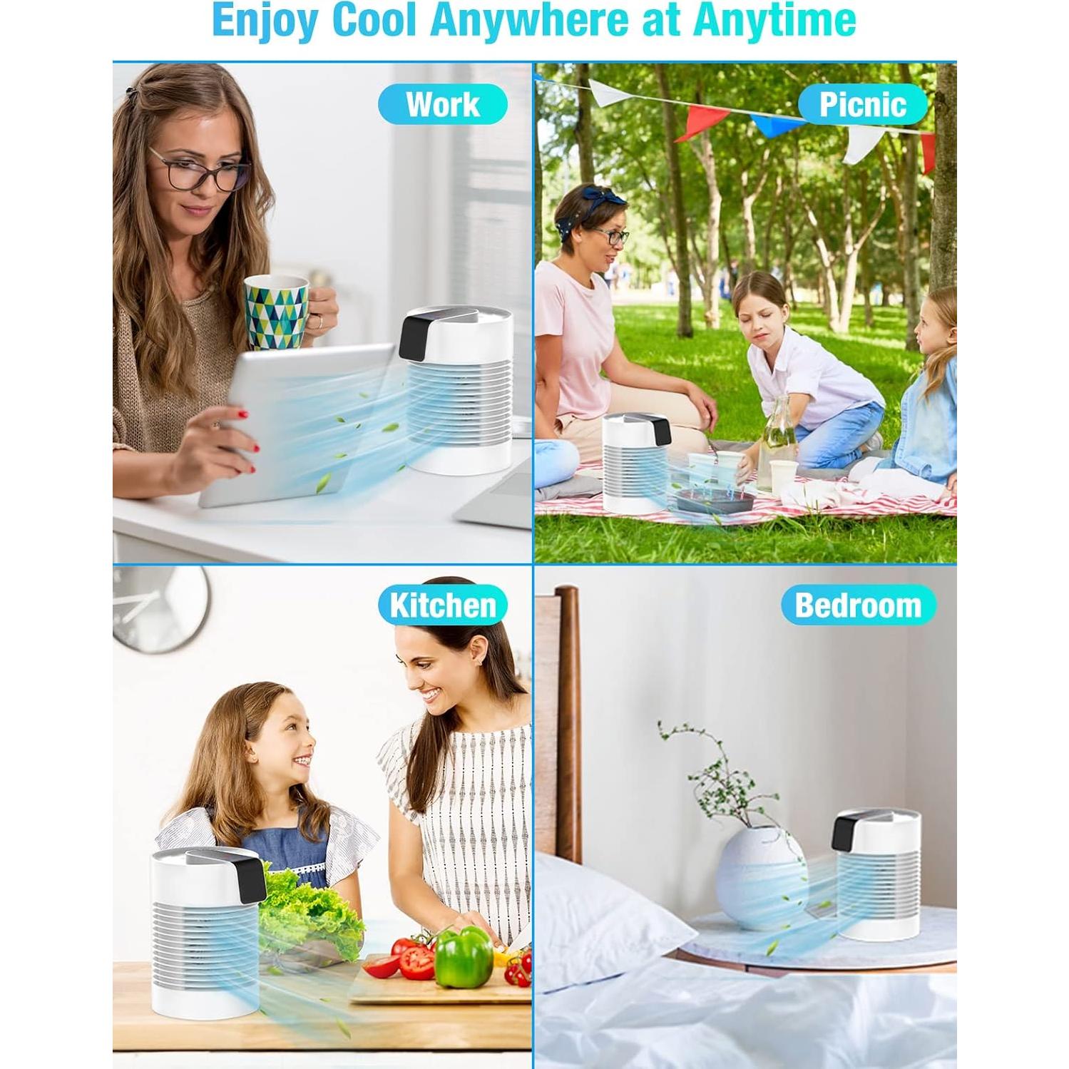 Aire Acondicionado Portátil Oushome 4 en 1 con Humidificador