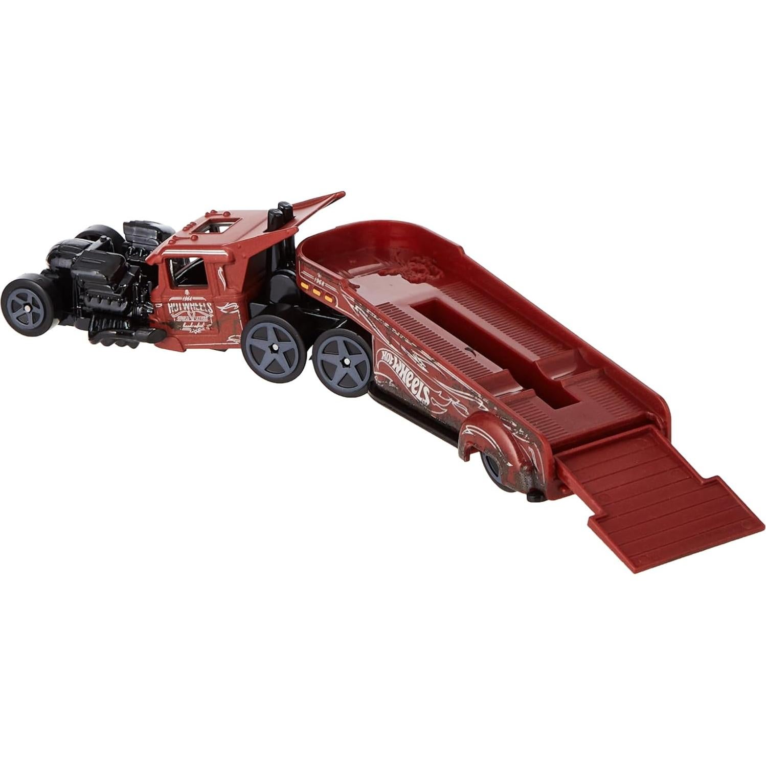 Camión y coche de juguete Hot Wheels Super Rigs 1:64