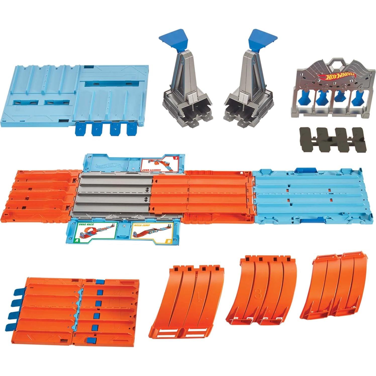 Juego de Pista Hot Wheels GKT87 con 3 Acrobacias y 2 Autos