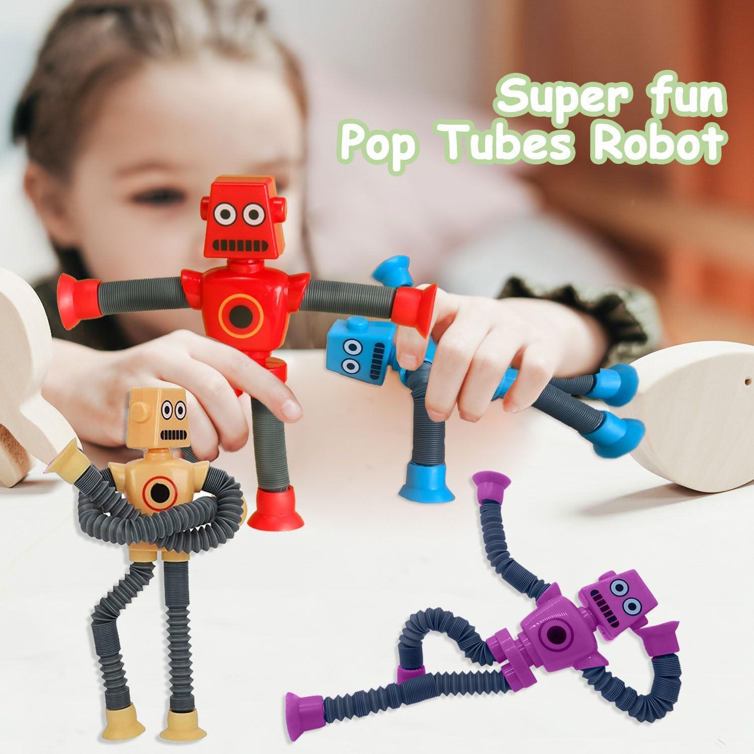 Juguetes Robot Pop Tubes Whongkidz 8 Pcs Sensoriales