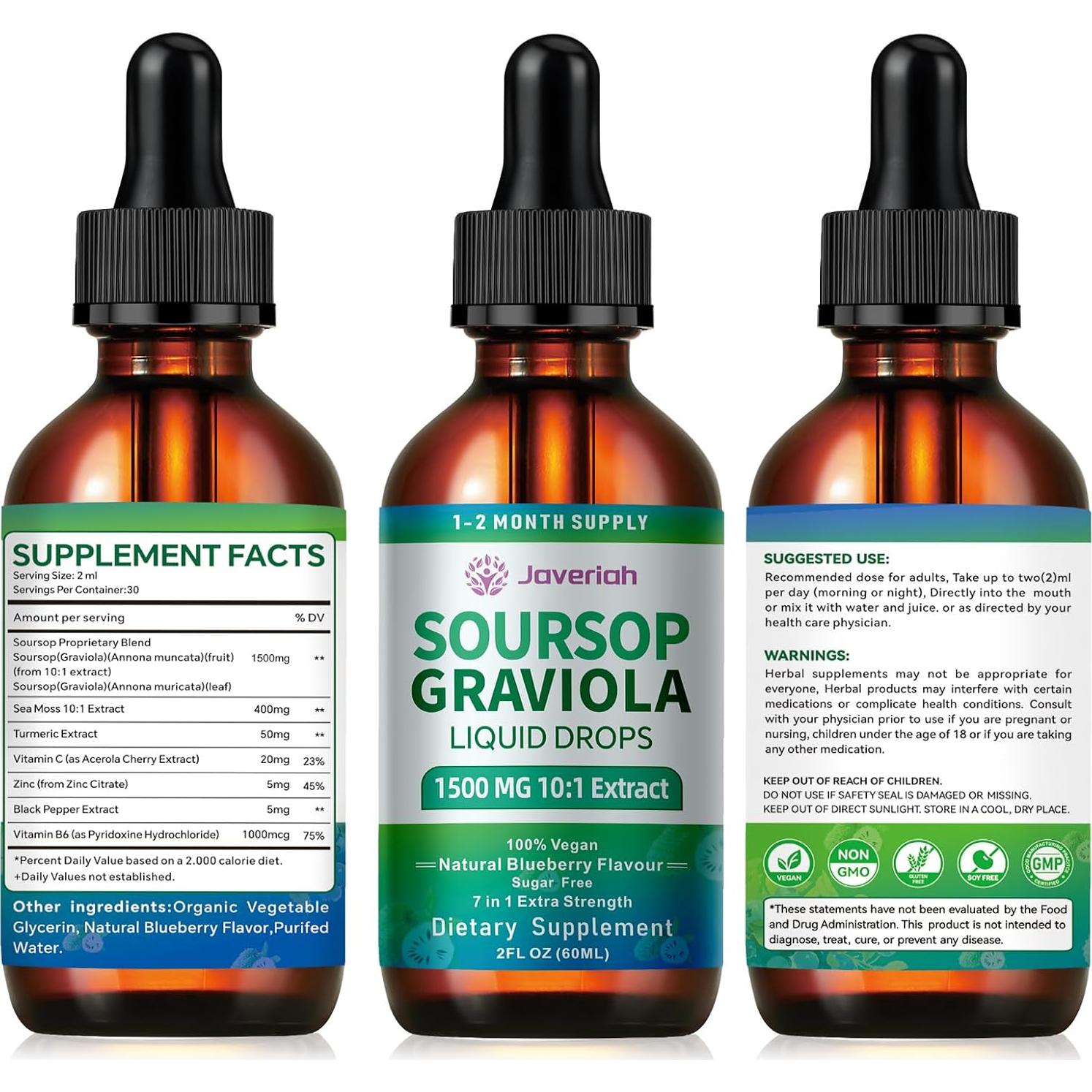 Suplemento Líquido de Graviola Javeriah 60 ML x 2
