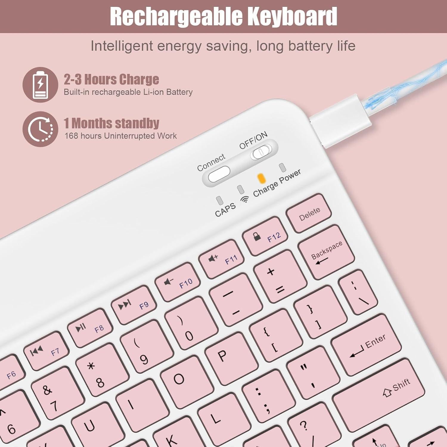 Teclado Bluetooth NOOX para iPad y Tablets - Rosa