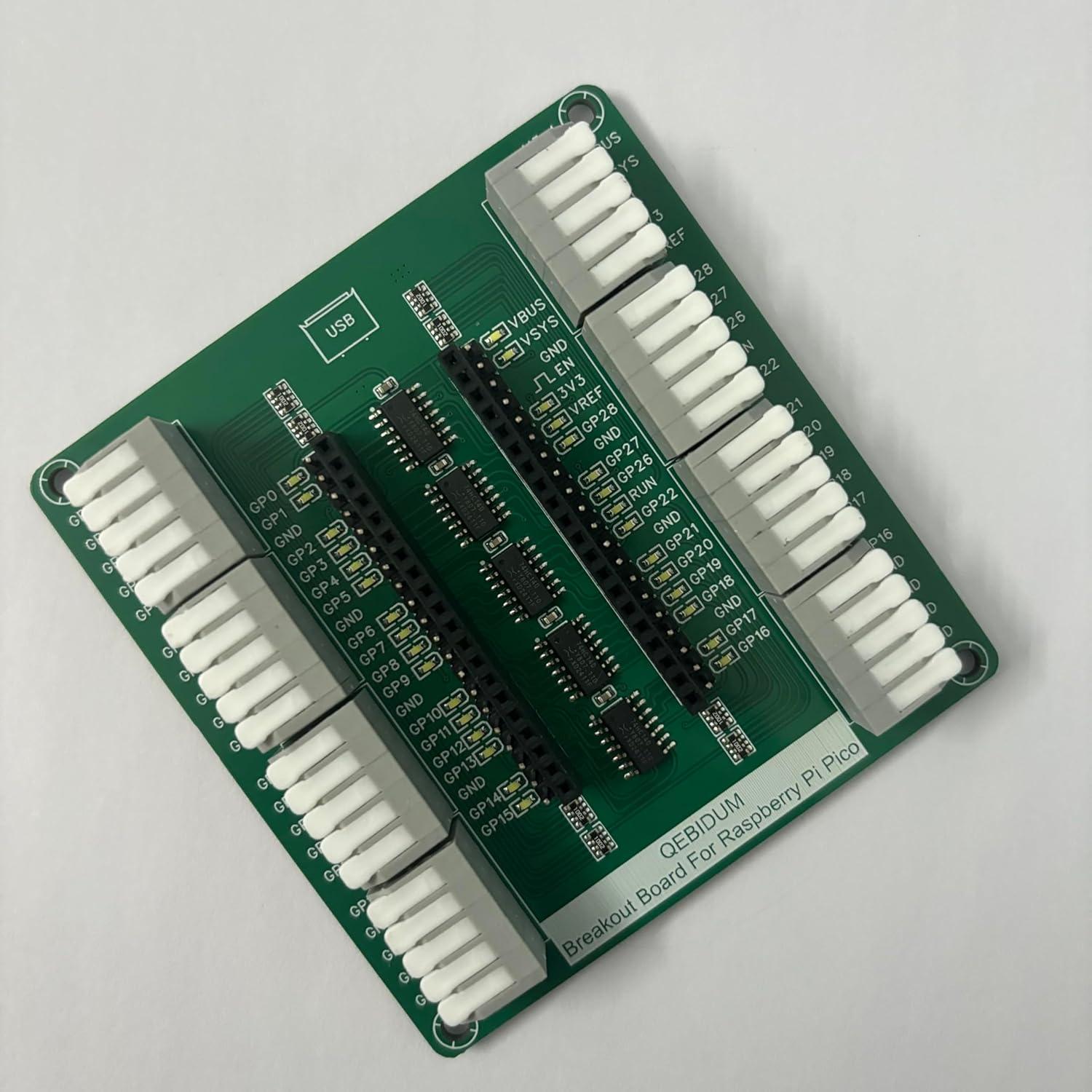 Placa de expansión QEBIDUM para Raspberry Pi Pico con LED