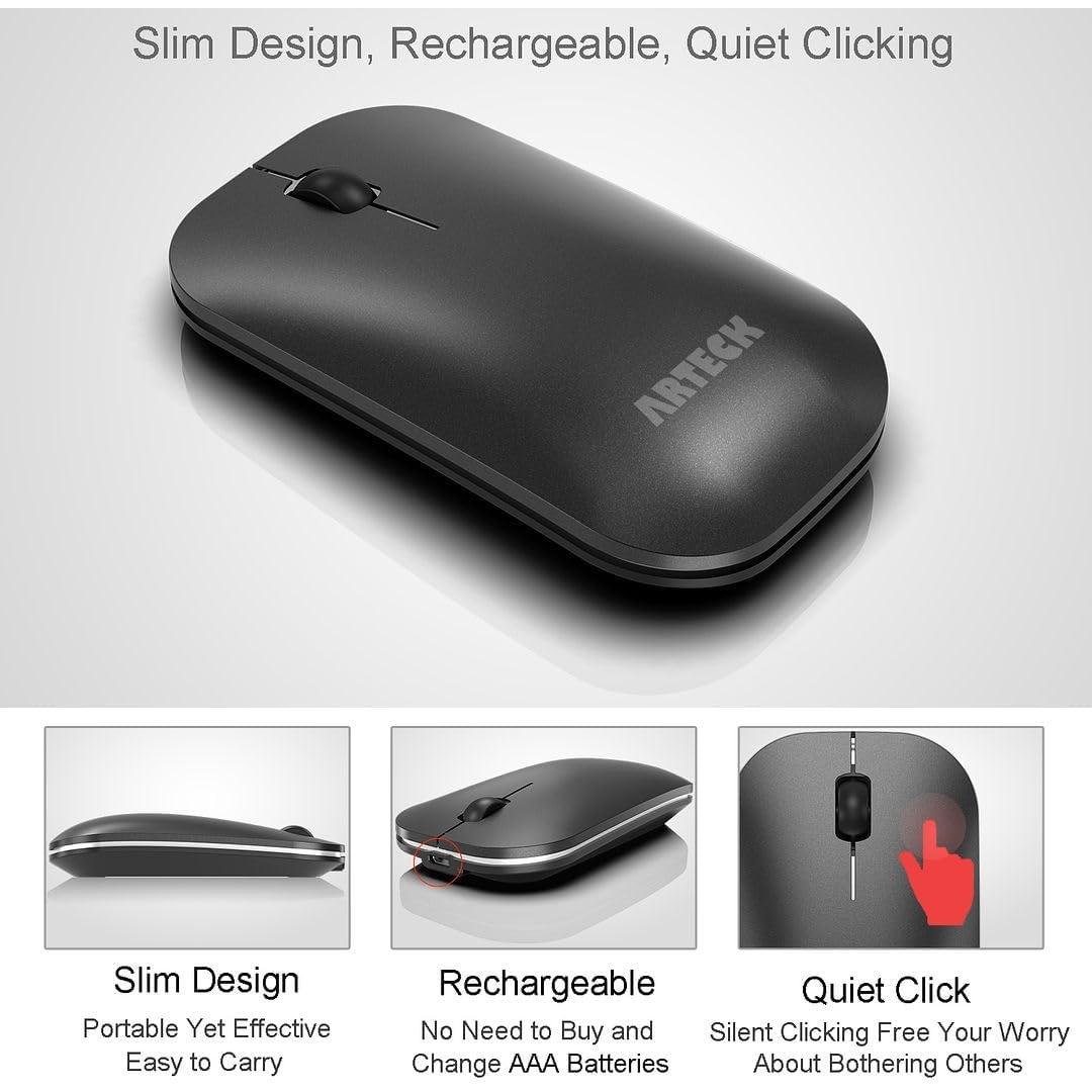 Combo Teclado y Ratón Bluetooth Arteck Ergonómico Slim