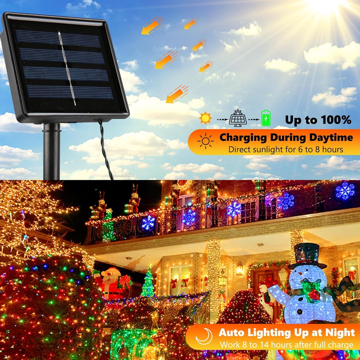 Luces de Navidad Solares Joomer 400 LED 43.59 m Multicolor