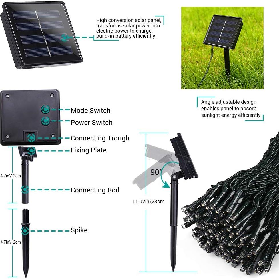 Luces de Navidad Solares Joomer 400 LED 43.59 m Multicolor