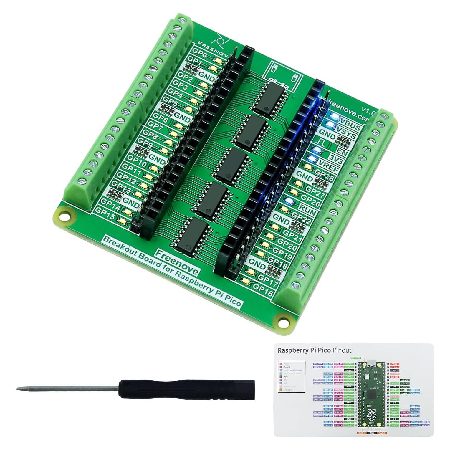 Placa de expansión FREENOVE para Raspberry Pi Pico HAT GPIO