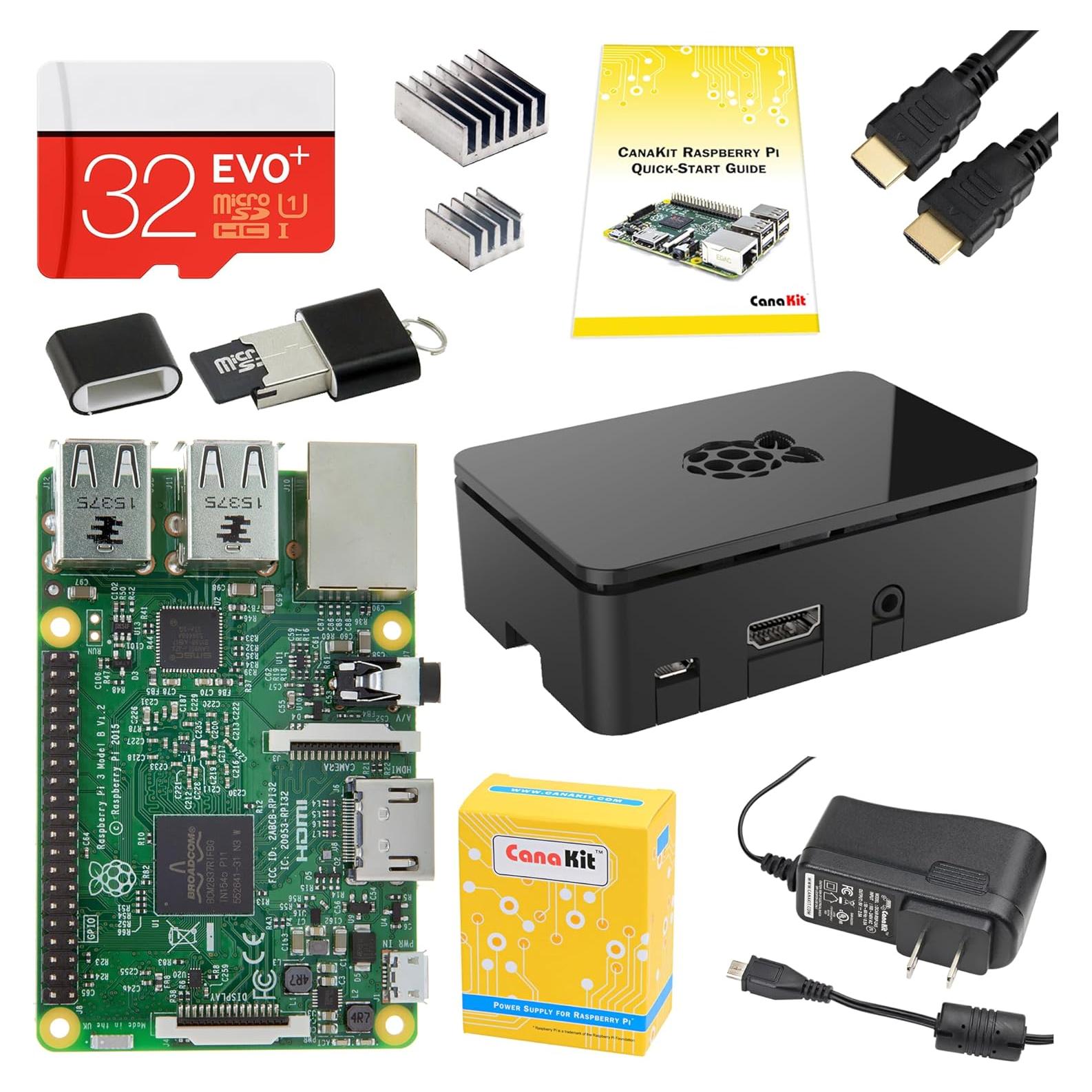 CanaKit Raspberry Pi 3 Modelo B - Quad-Core 1.2 GHz 1 GB RAM