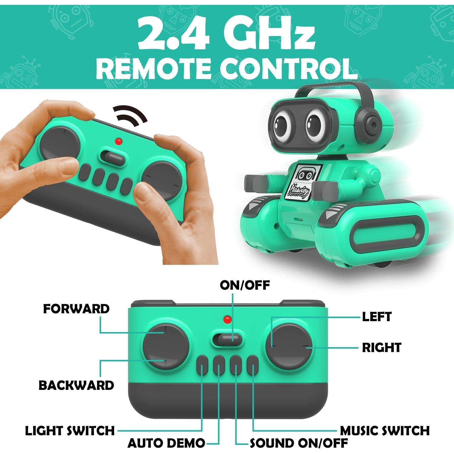 Robot Control Remoto Hasviey Verde 12x9.6x13.2cm 3-8 Años