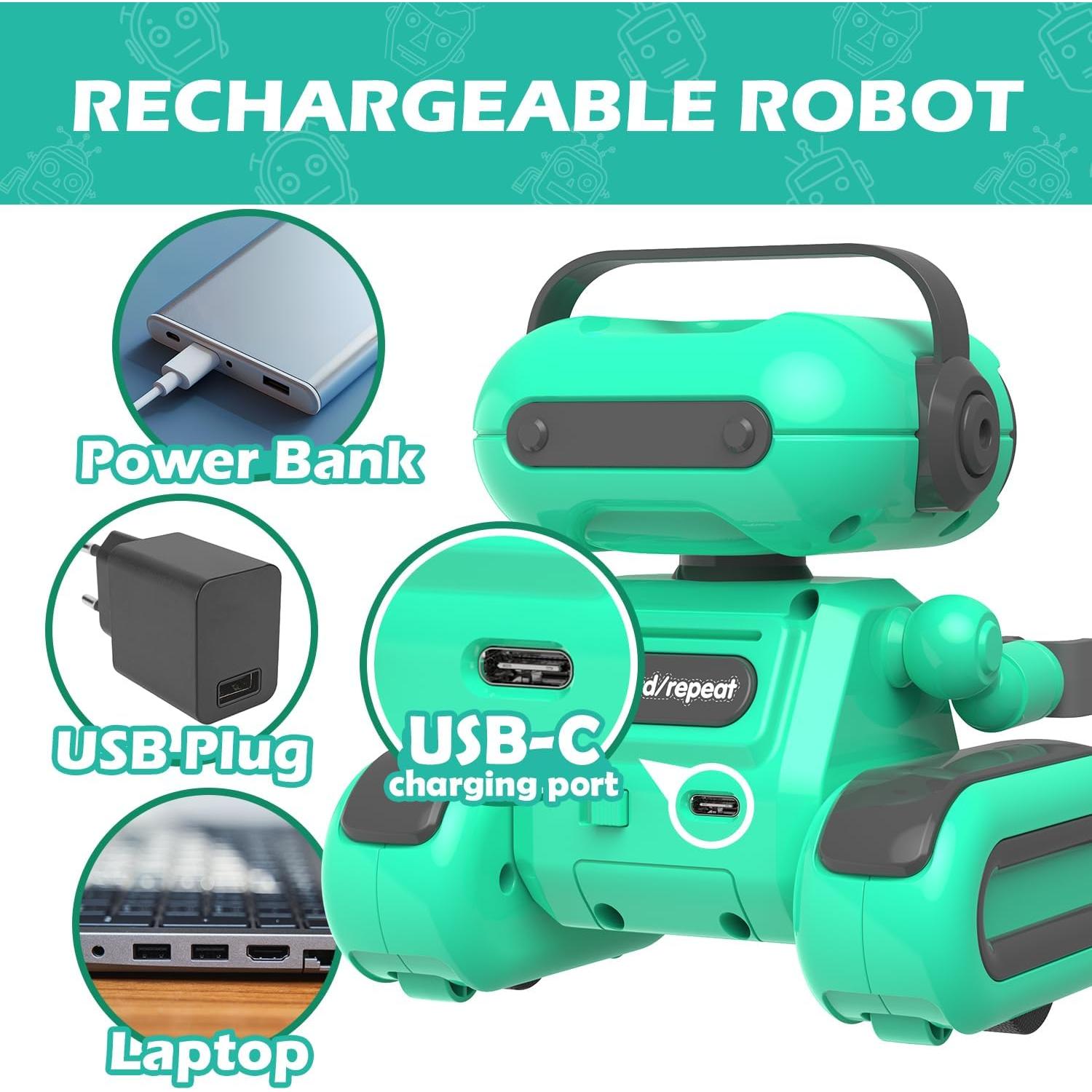 Robot Control Remoto Hasviey Verde 12x9.6x13.2cm 3-8 Años