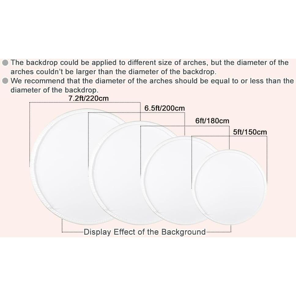 Fondo Redondo de Poliester 1.98m Blanco para Fotografía