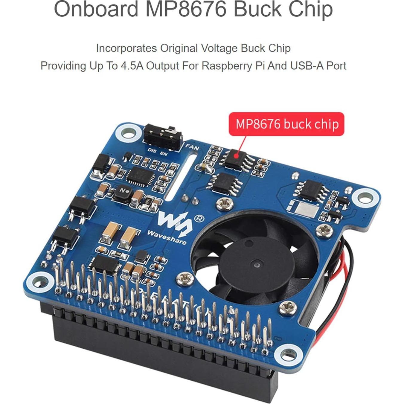 HAT PoE Waveshare para Raspberry Pi 3B+/4B, 5V y 12V