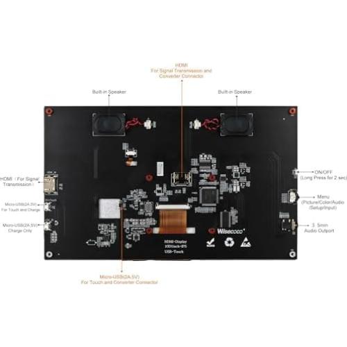 Monitor Táctil 10.1" Wisecoco LCD IPS 1024x600 HDMI