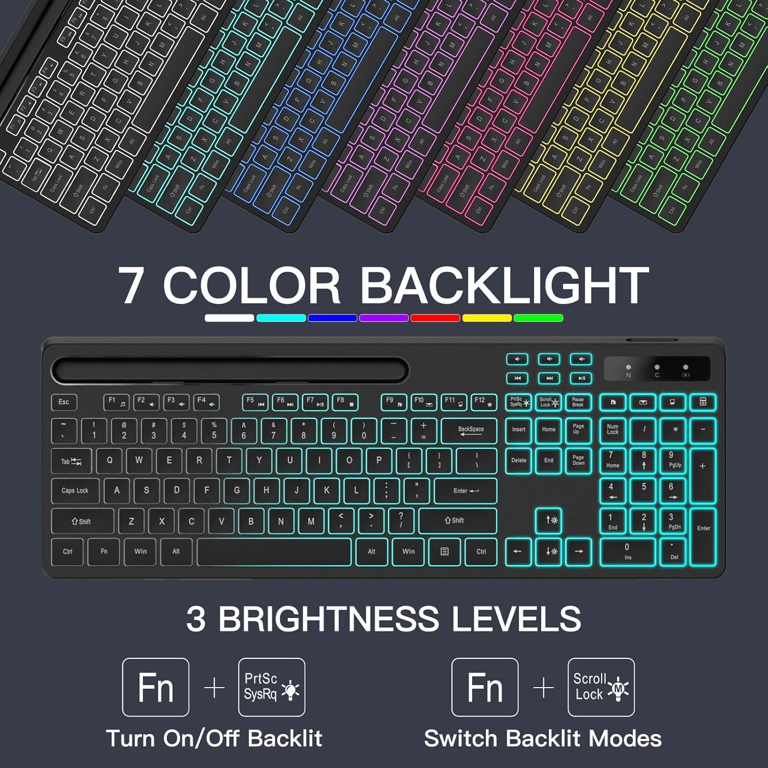 Teclado Inalámbrico Soueto WK713-S con Retroiluminación RGB