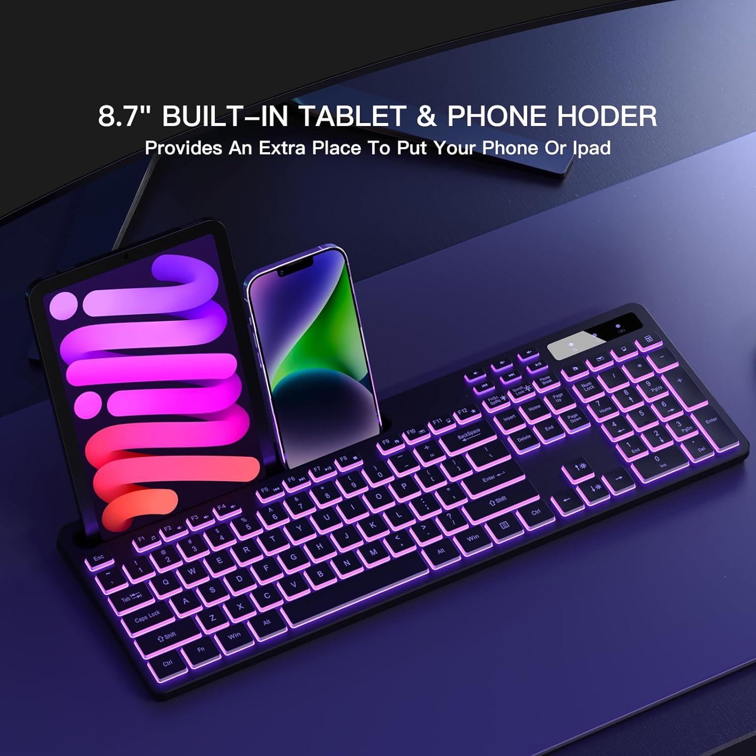 Teclado Inalámbrico Soueto WK713-S con Retroiluminación RGB