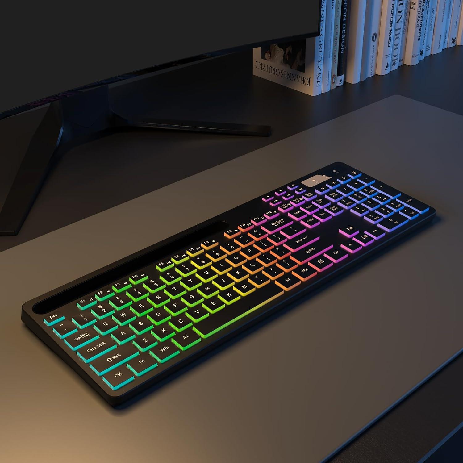Teclado Inalámbrico Soueto WK713-S con Retroiluminación RGB