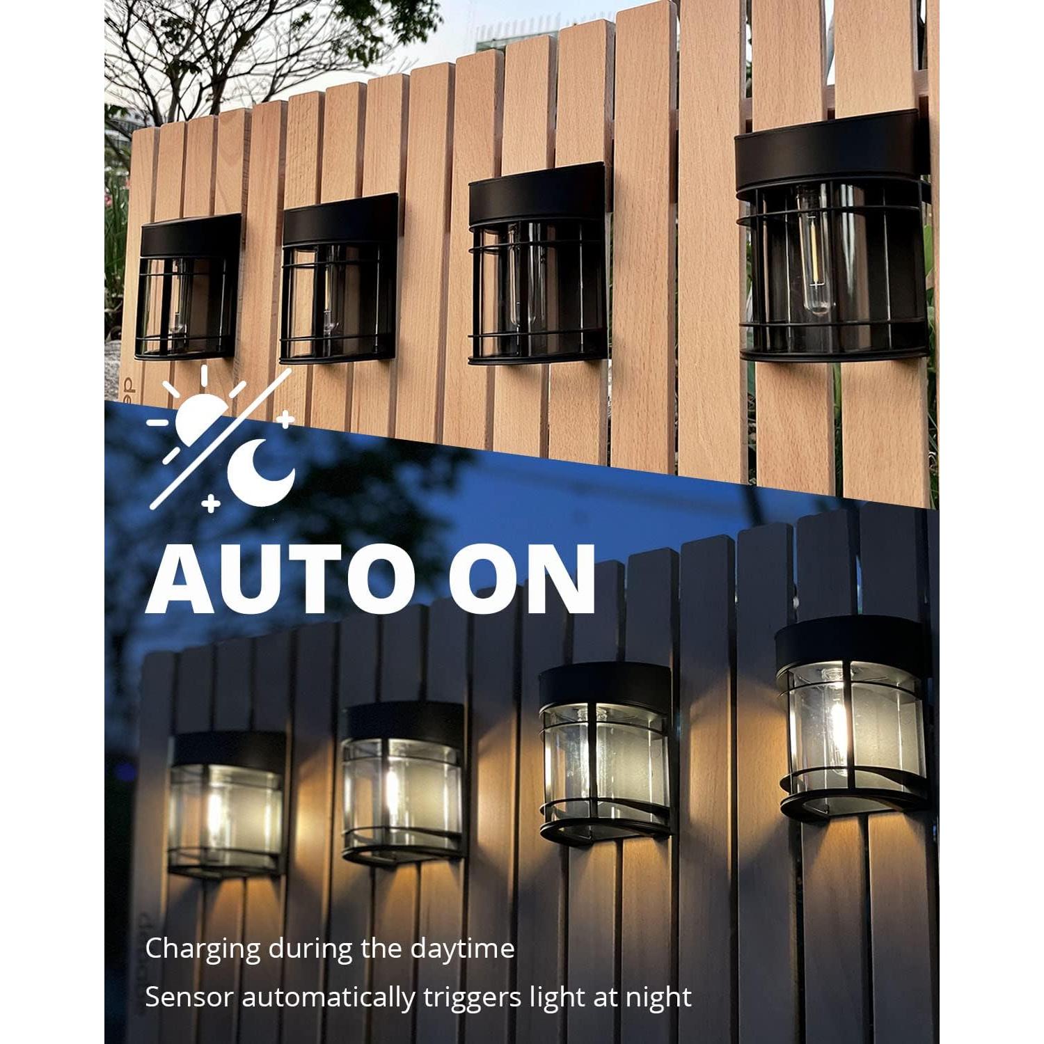 Luces Solares para Cercas DOESLAG Paquete de 12 Impermeables