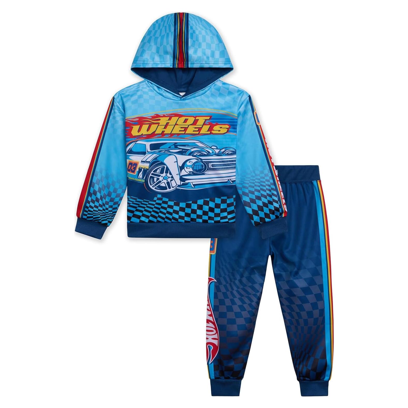 Conjunto sudadera y jogger Hot Wheels 2T Azul para niños