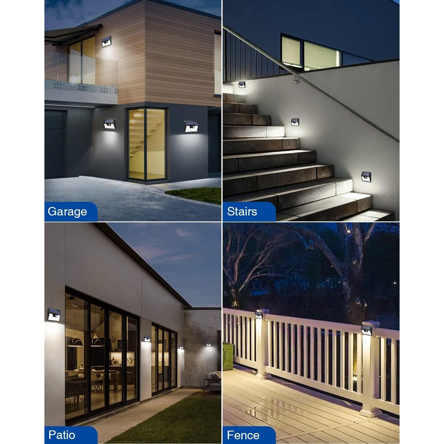 Luces Solares Peasur 10 Paquete 140 LED Seguridad Exterior