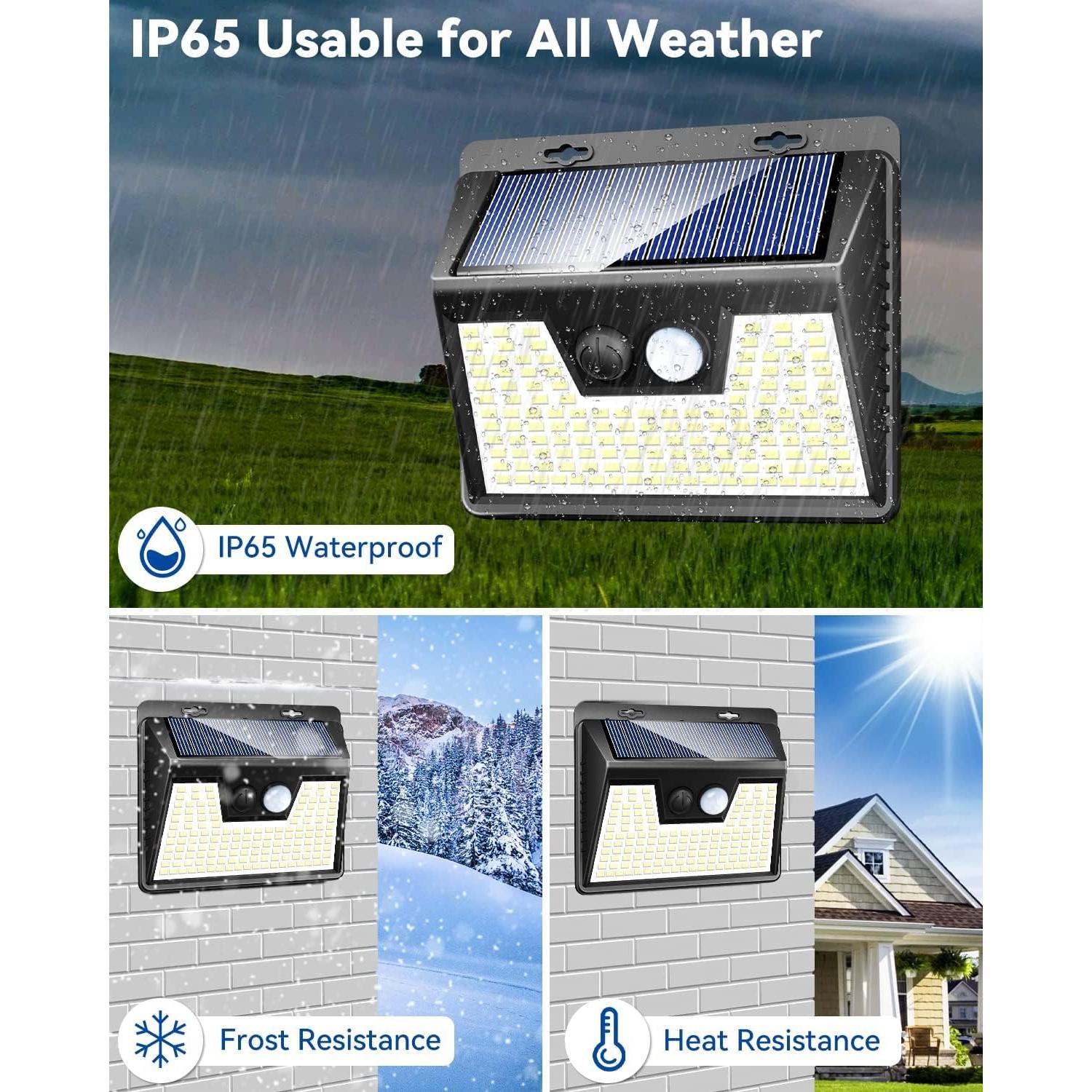 Luces Solares Peasur 10 Paquete 140 LED Seguridad Exterior
