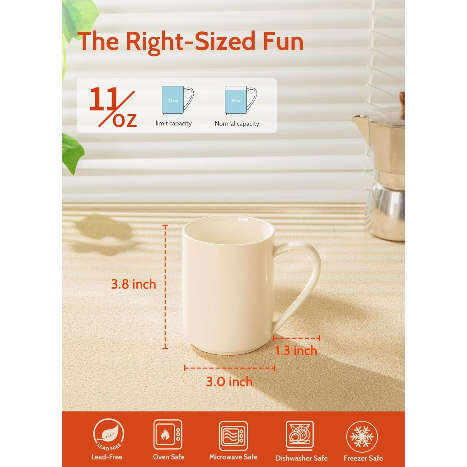 Juego de 6 Tazas de Café Sweese de Porcelana 11 oz