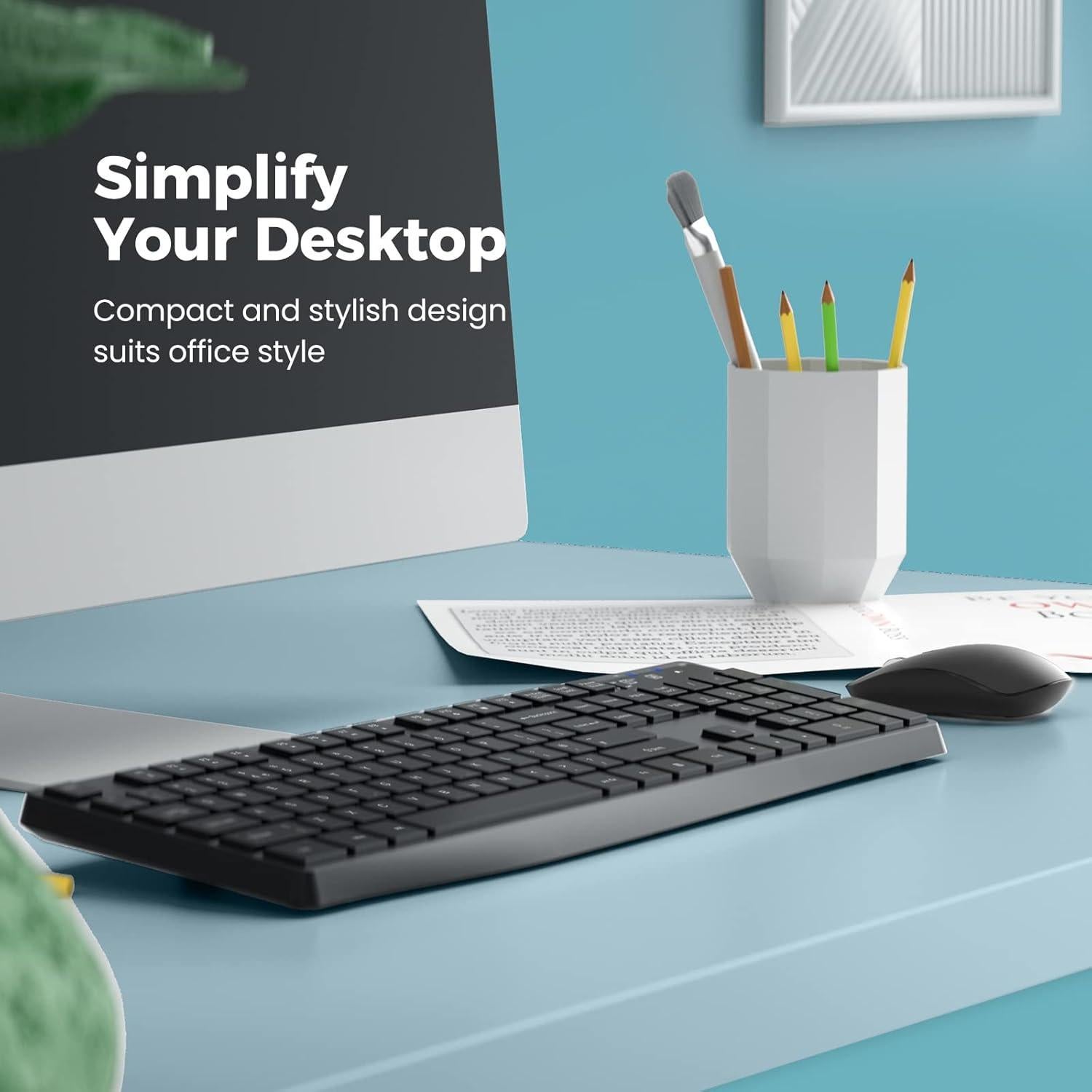 Combo Teclado y Ratón Inalámbricos Lovaky 2.4G Negro