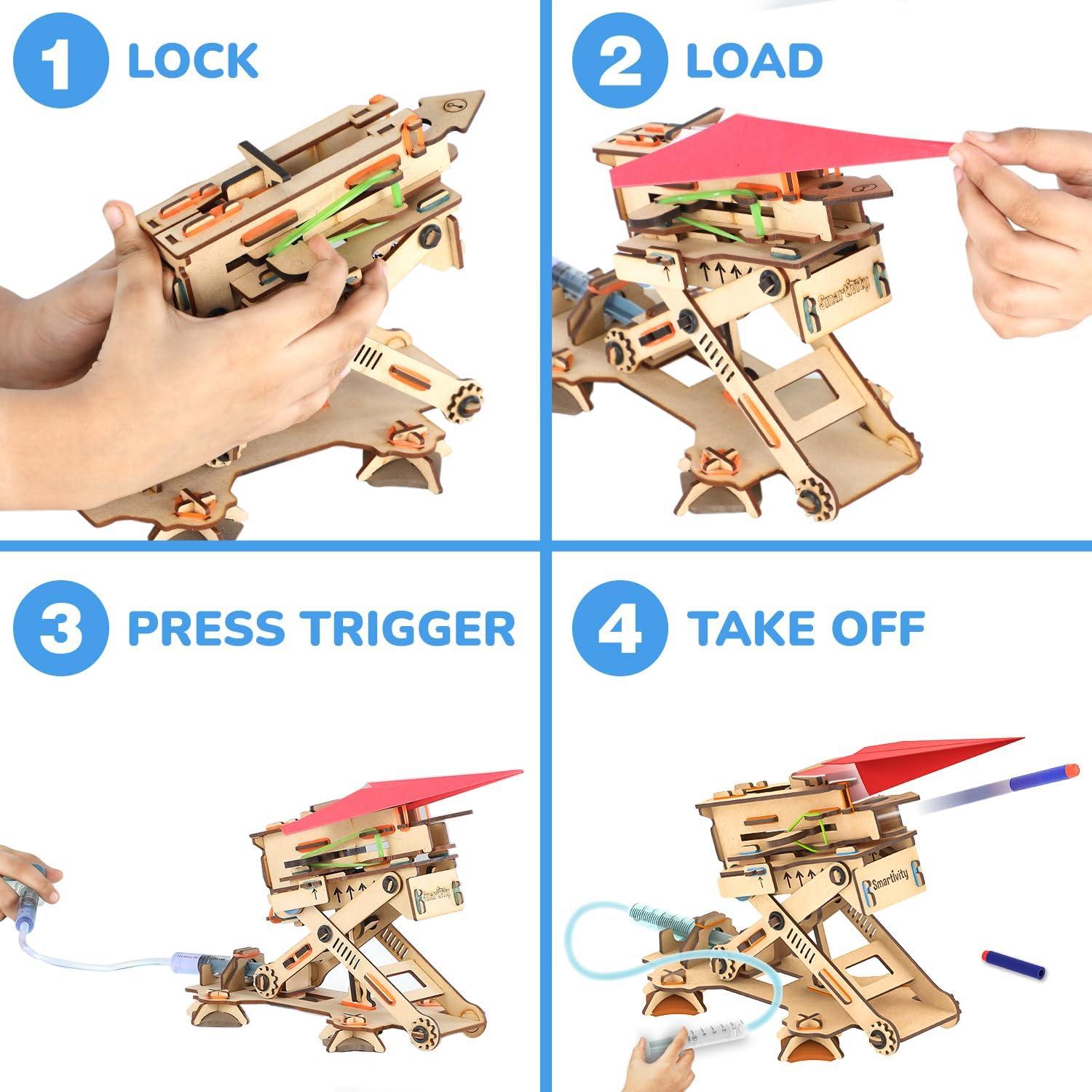 Smartivity Lanzador Hidráulico de Aviones y Dardos 2en1