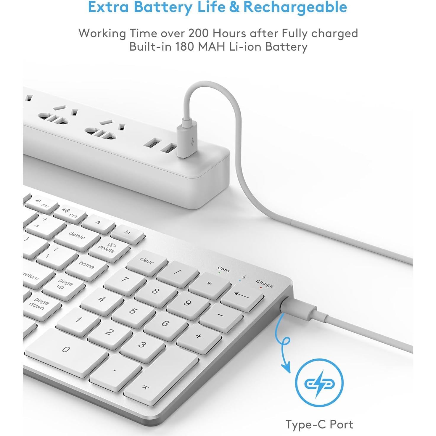 Teclado Bluetooth Inalámbrico Kezhirui para Mac OS QWERTY