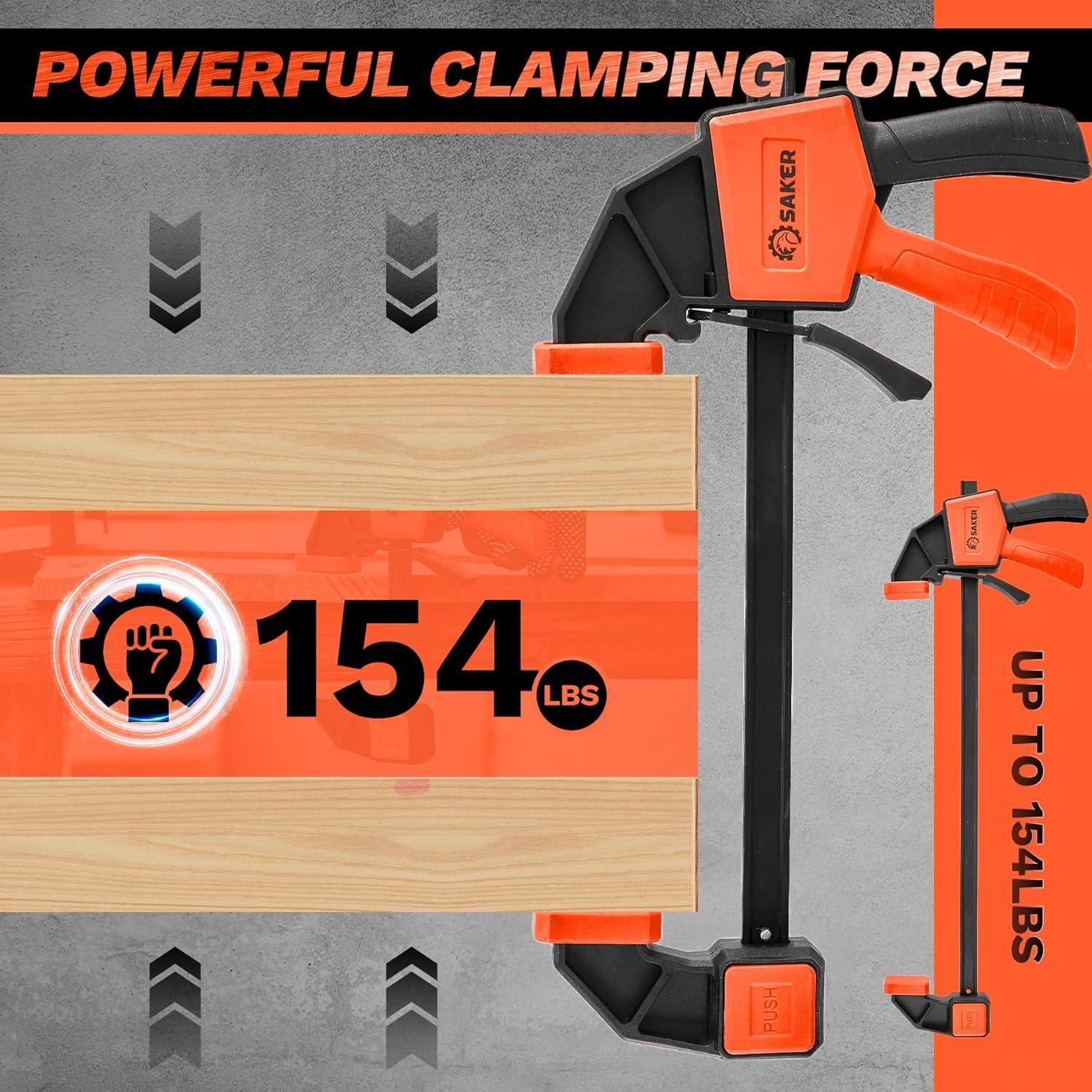 Abrazaderas Saker 6" (15,24 cm) Conjunto de Carpintería