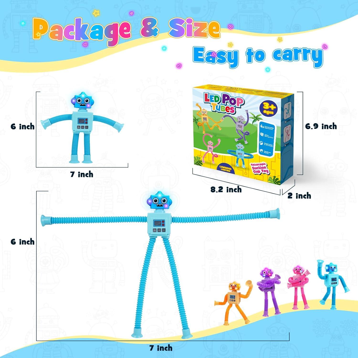 Juguetes Fidget Robot LED Delighkidz para Niños 2-8 Años