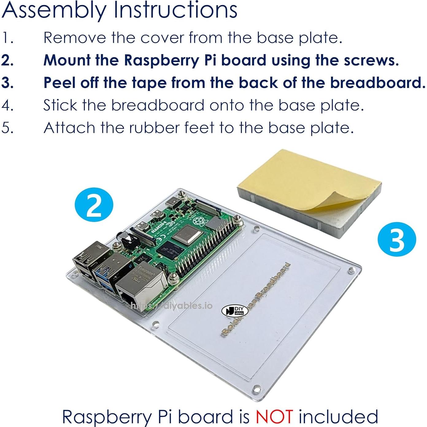 Placa Base DIYables con Breadboard para Raspberry Pi