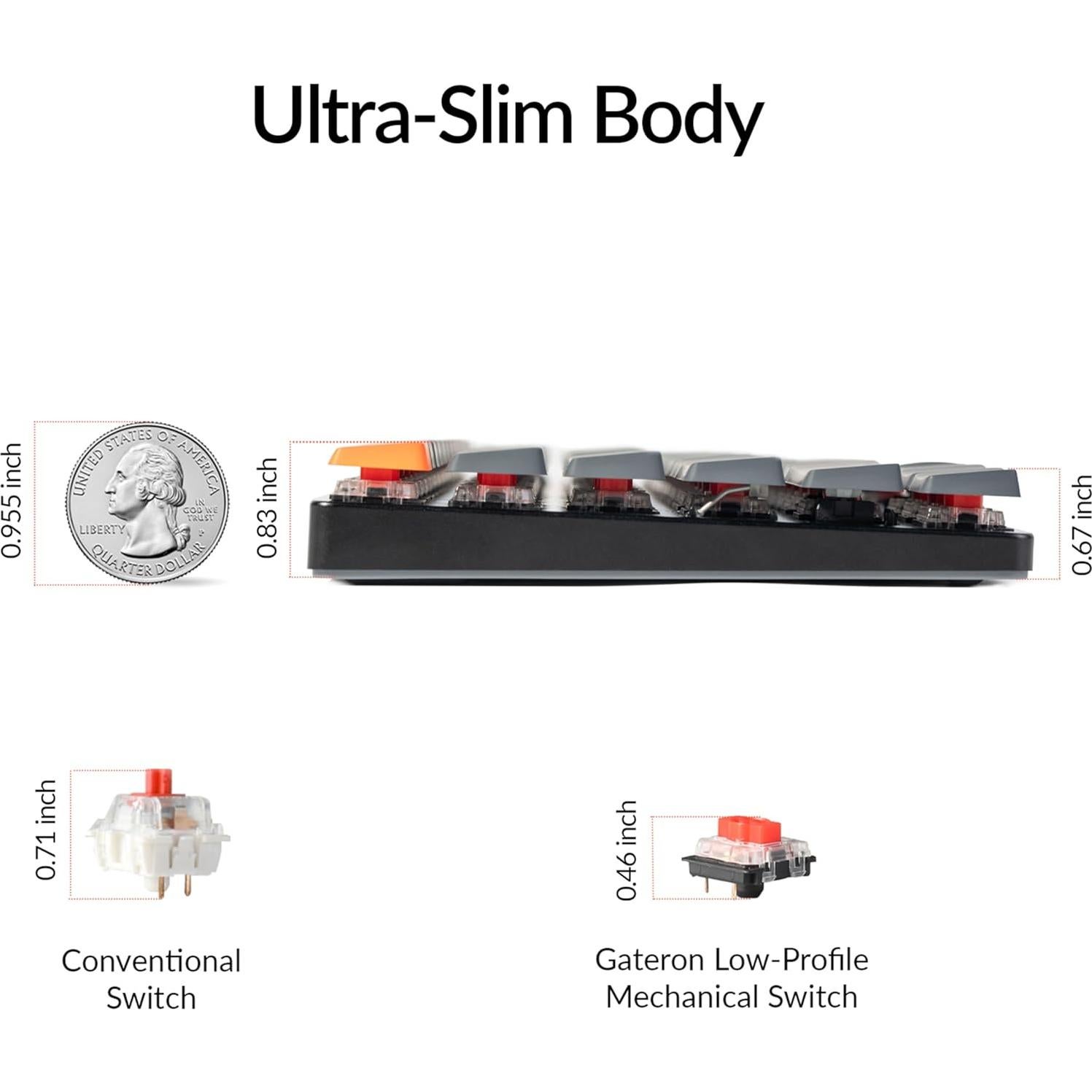 Teclado Mecánico Inalámbrico Keychron K3 Gateron Rojo 84 Teclas