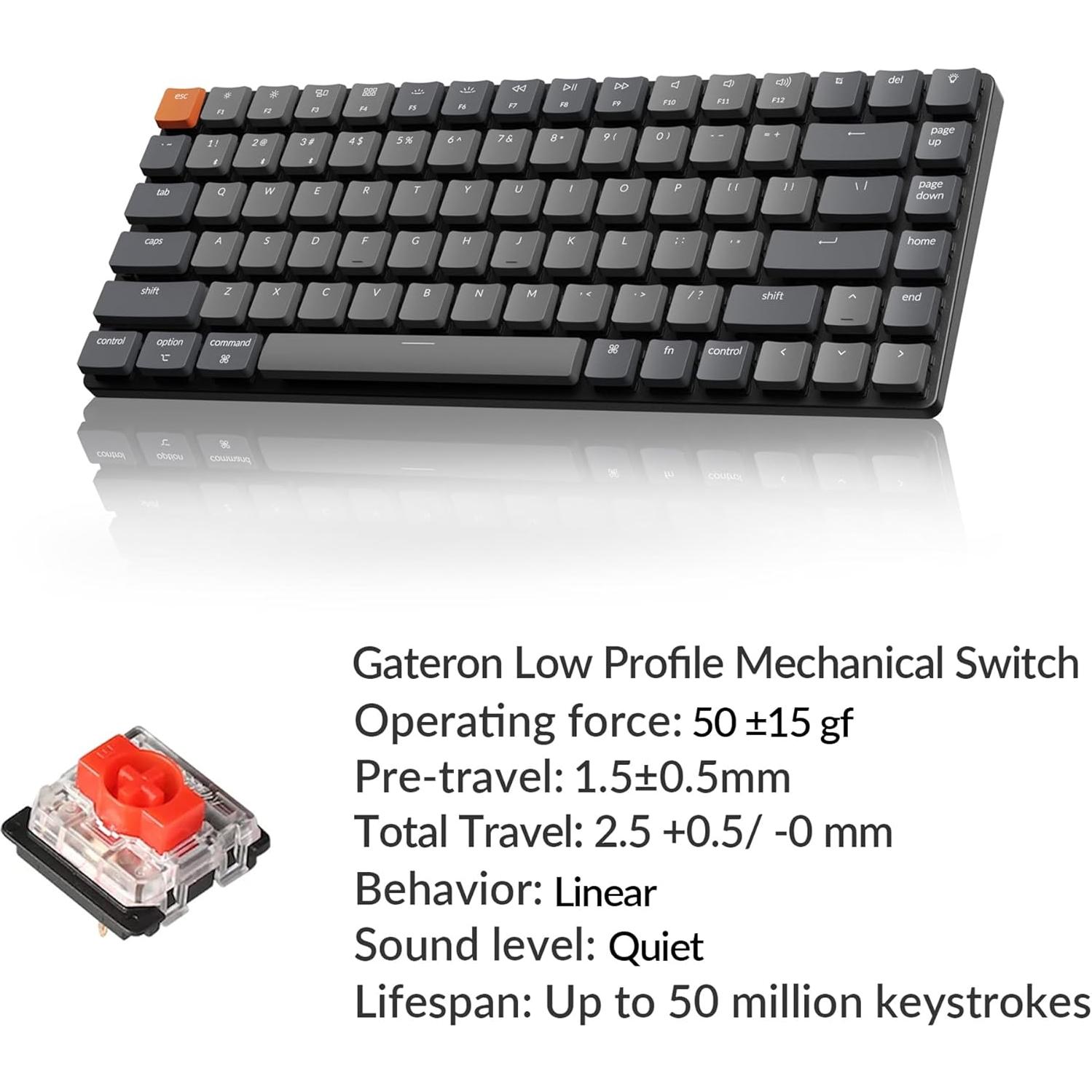 Teclado Mecánico Inalámbrico Keychron K3 Gateron Rojo 84 Teclas