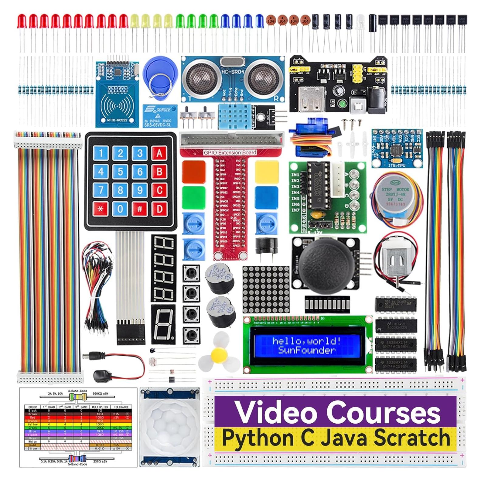 Kit de Inicio Da Vinci SunFounder para Raspberry Pi 5/4B/3B+