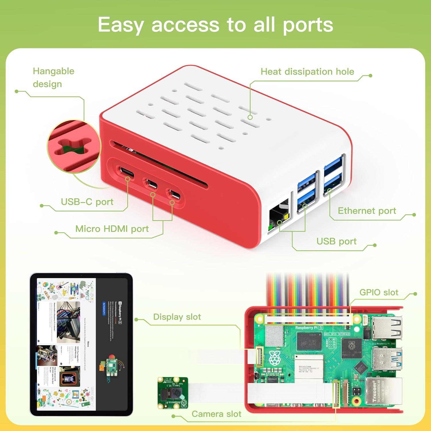 Kit iRasptek Raspberry Pi 5 4GB con caja y enfriador