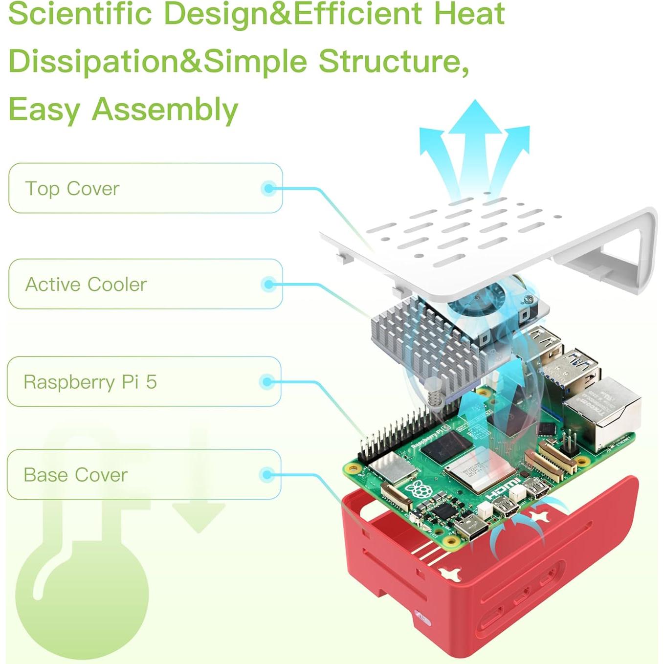 Kit iRasptek Raspberry Pi 5 4GB con caja y enfriador