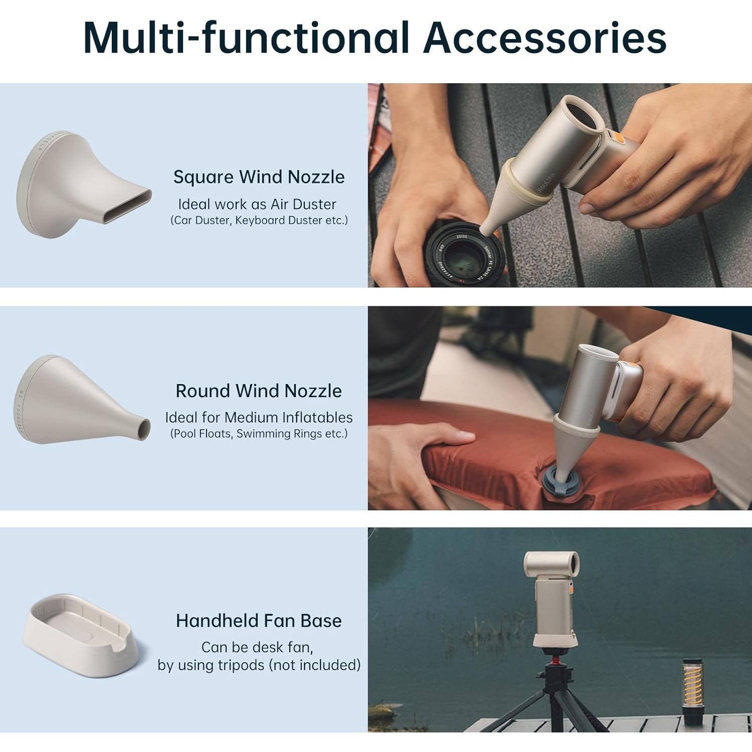 Ventilador Portátil JISULIFE Ultra1 9000mAh 100 Velocidades