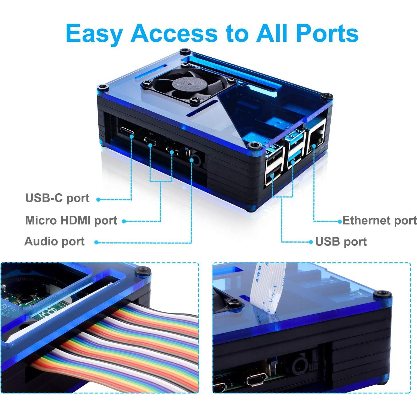 Caja Miuzei para Raspberry Pi 4 con Ventilador y Disipadores