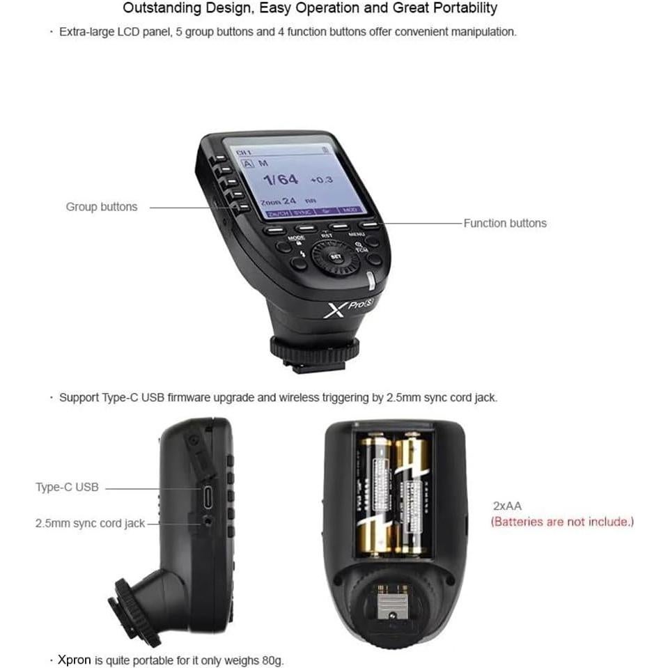Disparador Inalámbrico TTL Godox XPro-N para Nikon 1/8000s